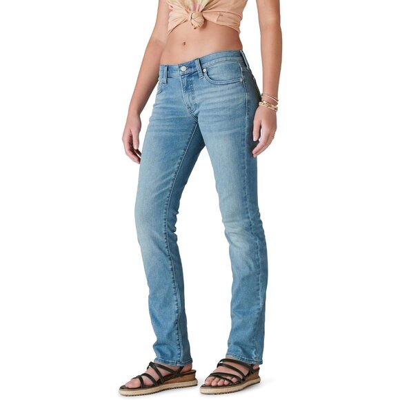 Women's Mid Rise Straight Jeans Cotton Blend Classic Fit 33 Snap Closure - Picture 3 of 7